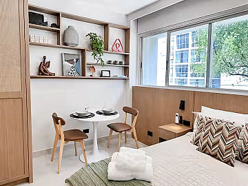 VENDA Studio mobiliado no Pluri Pinheiros Fradique Coutinho